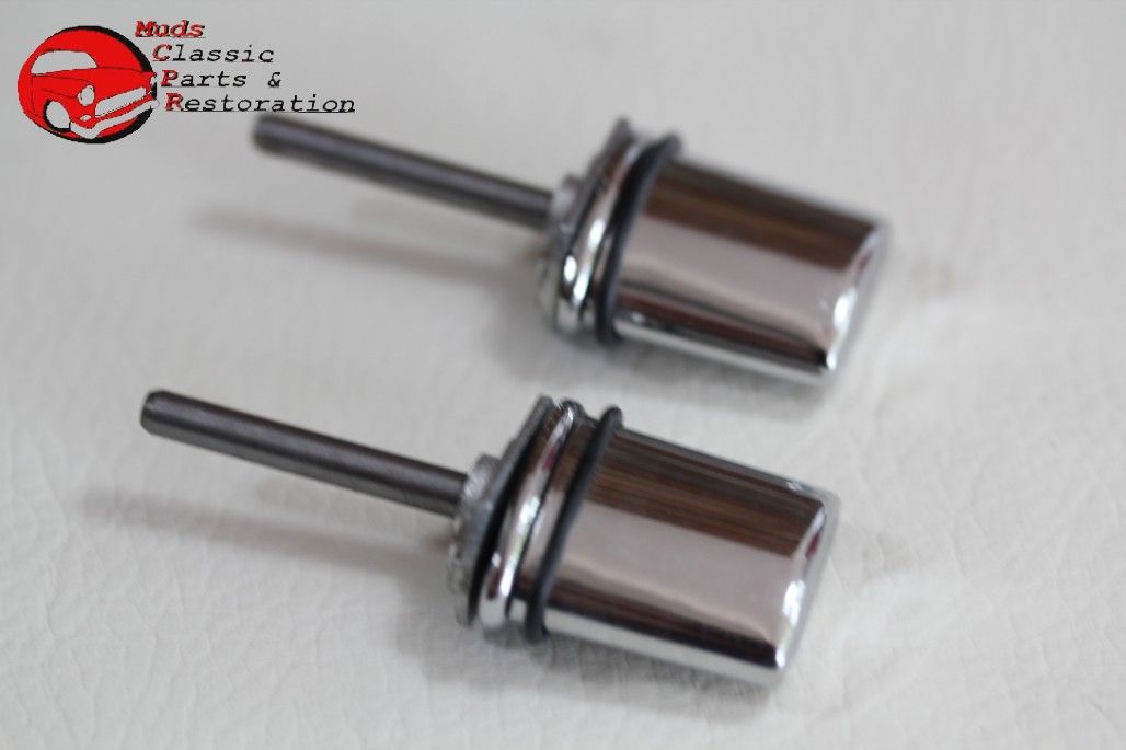 1966 1967 Nova Chevy Ii Outside Door Handle Chrome Push Button Set Kit